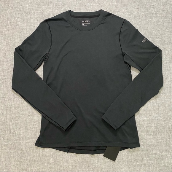 Arc'teryx Womens Small Taema Thermal Black Heather Crew Long Sleeve Shirt New - Picture 1 of 11